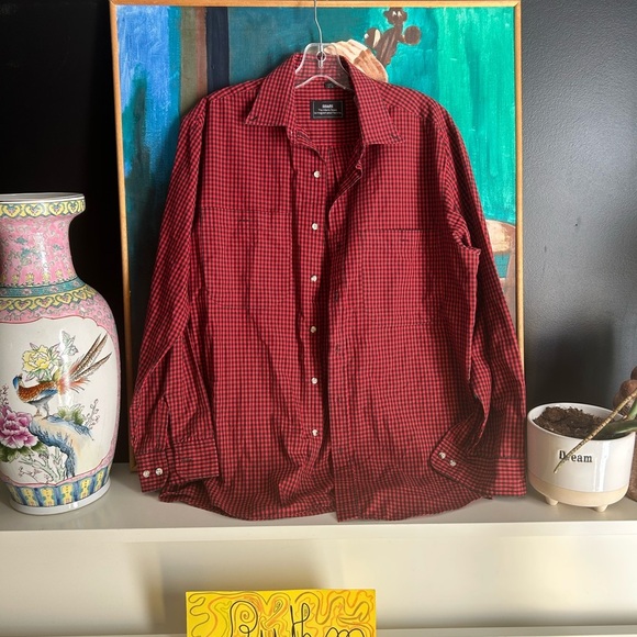 Vintage Sears Red and Black Plaid Shirt M - Picture 14 of 15